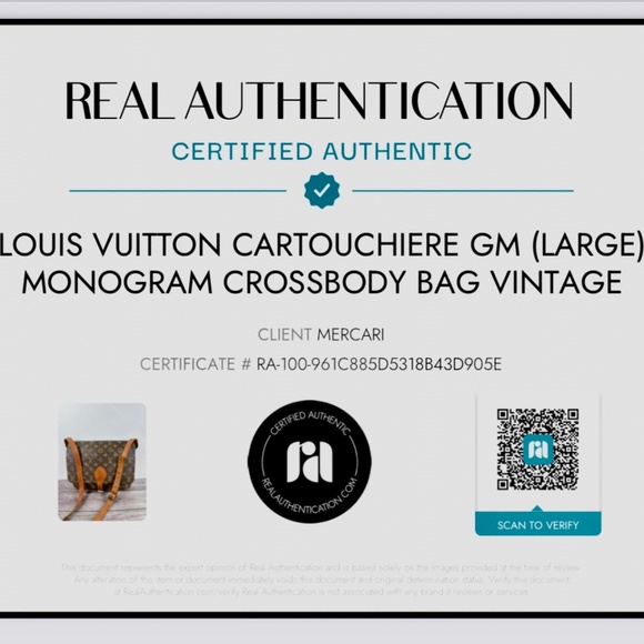 Authentic Louis Vuitton Cartouchiere GM (Large) Monogram w CERTIFICATE AUTHENTIC - Picture 17 of 17